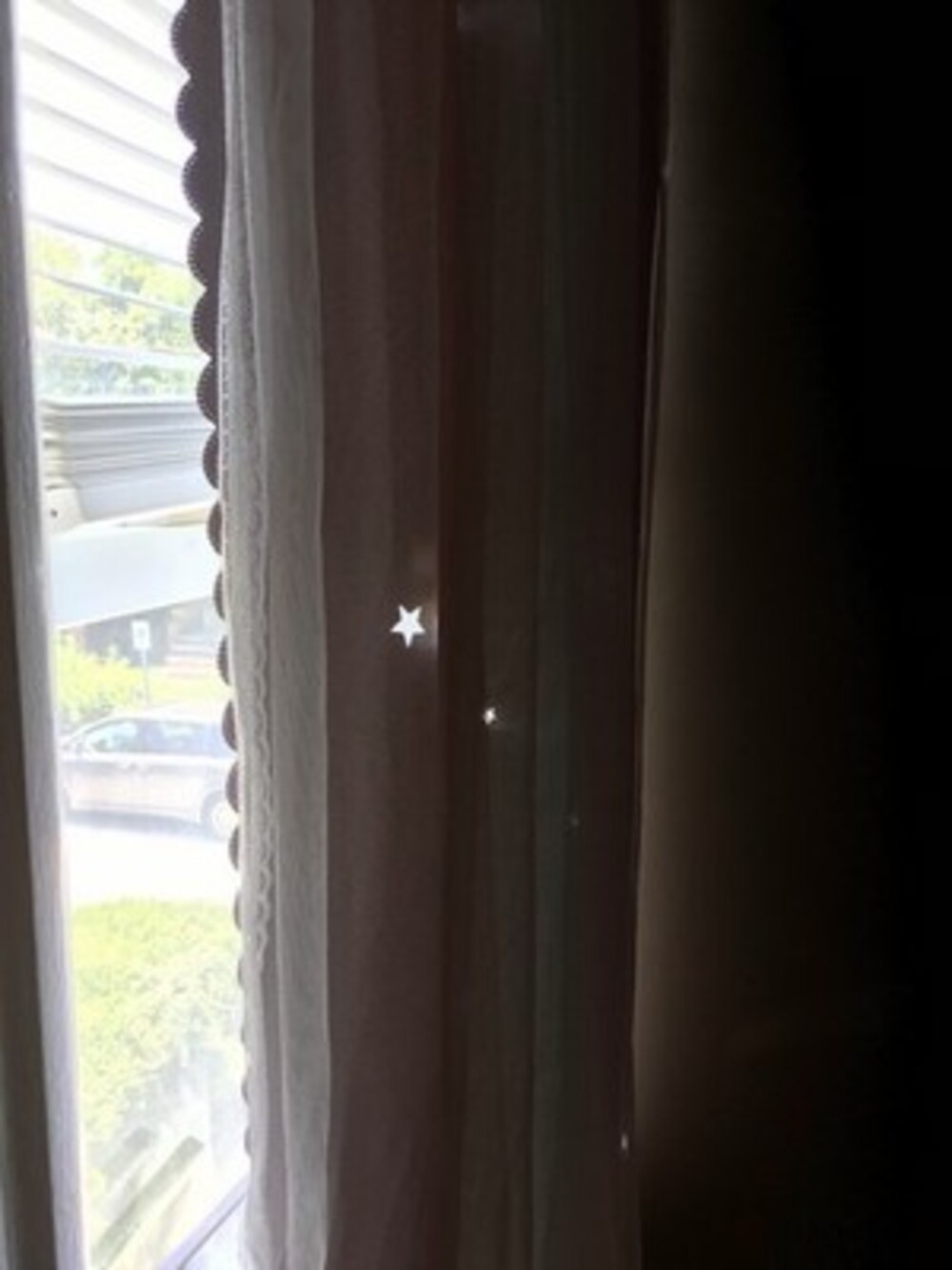 1 Dream Curtain Black Out Pastel Rainbow ,Striped ,Star - Cut , Lace Overlay - Picture 3 of 3